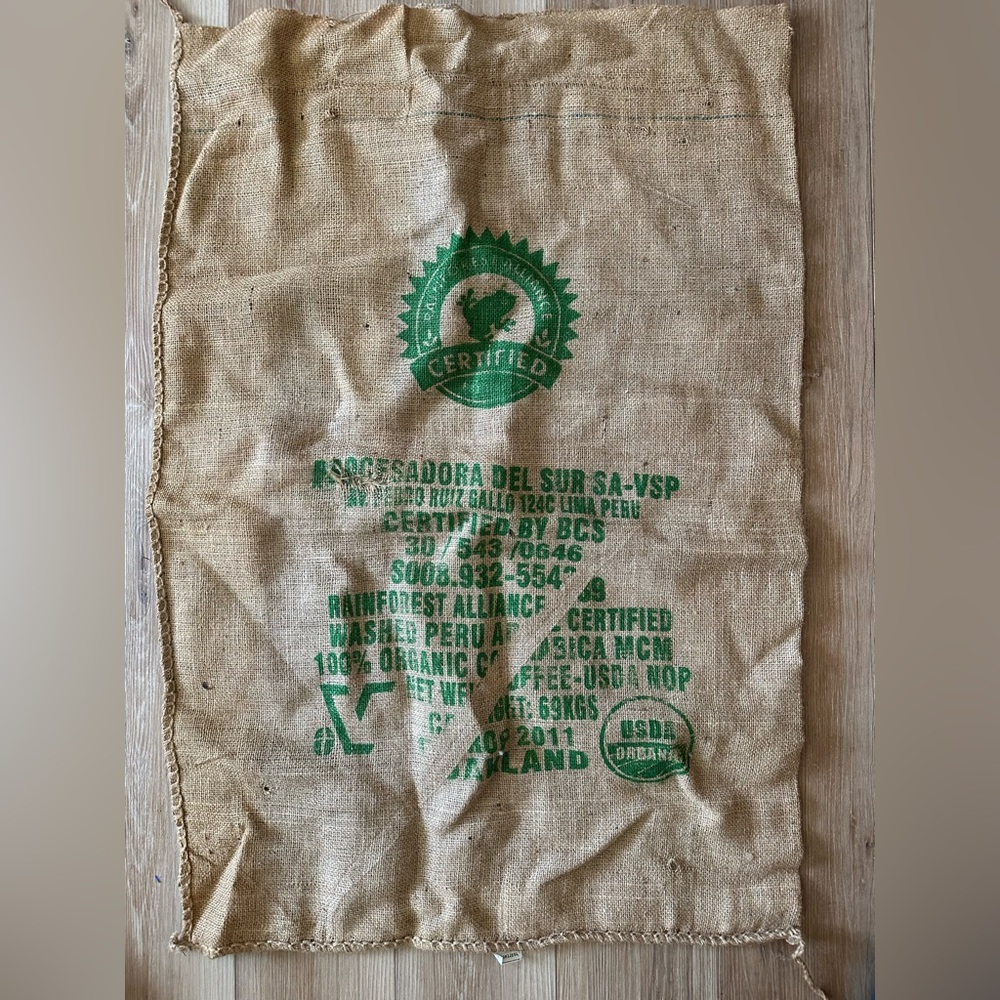Peruvian Burlap Coffee Bean Bag XL